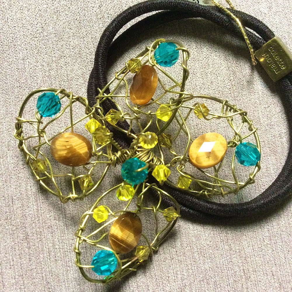 Colette Malouf Wire Flower Ponytail Holder Hairtie